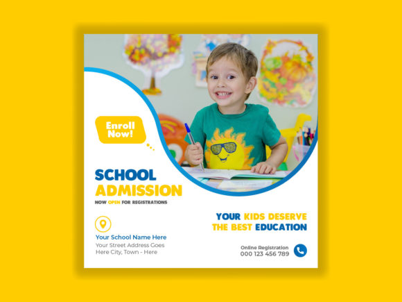 Admission Social Media Post Web Banner for School Education