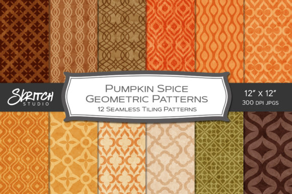 Pumpkin Spice Fall Geometric Patterns