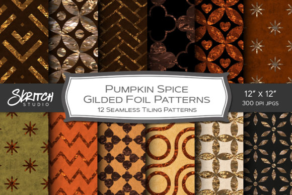 Pumpkin Spice Fall Gilded Foil Patterns: Elevating Autumn Creativity with Sparkle and Texture