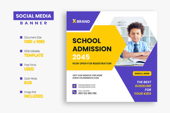 School Admission Social Media Post